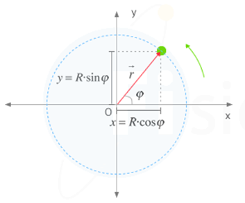 posición en trayectoria circular